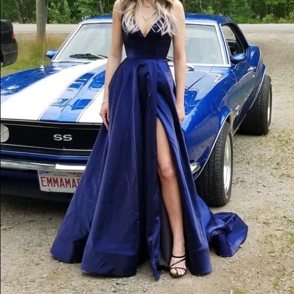 Sherri Hill Navy Blue Prom Dress - Picture 5 of 5
